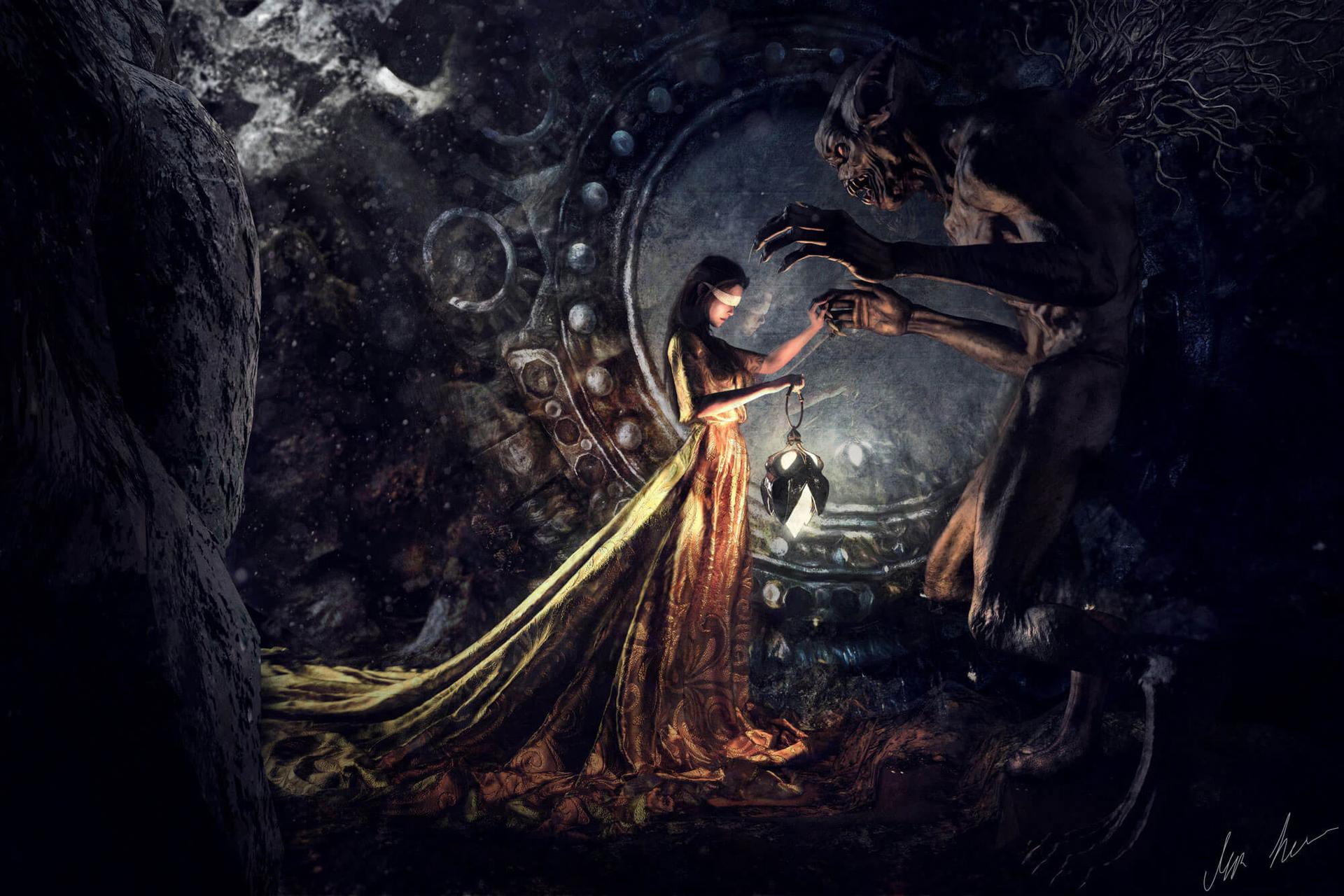 A fantasy art image titled Monsters & Mirrors