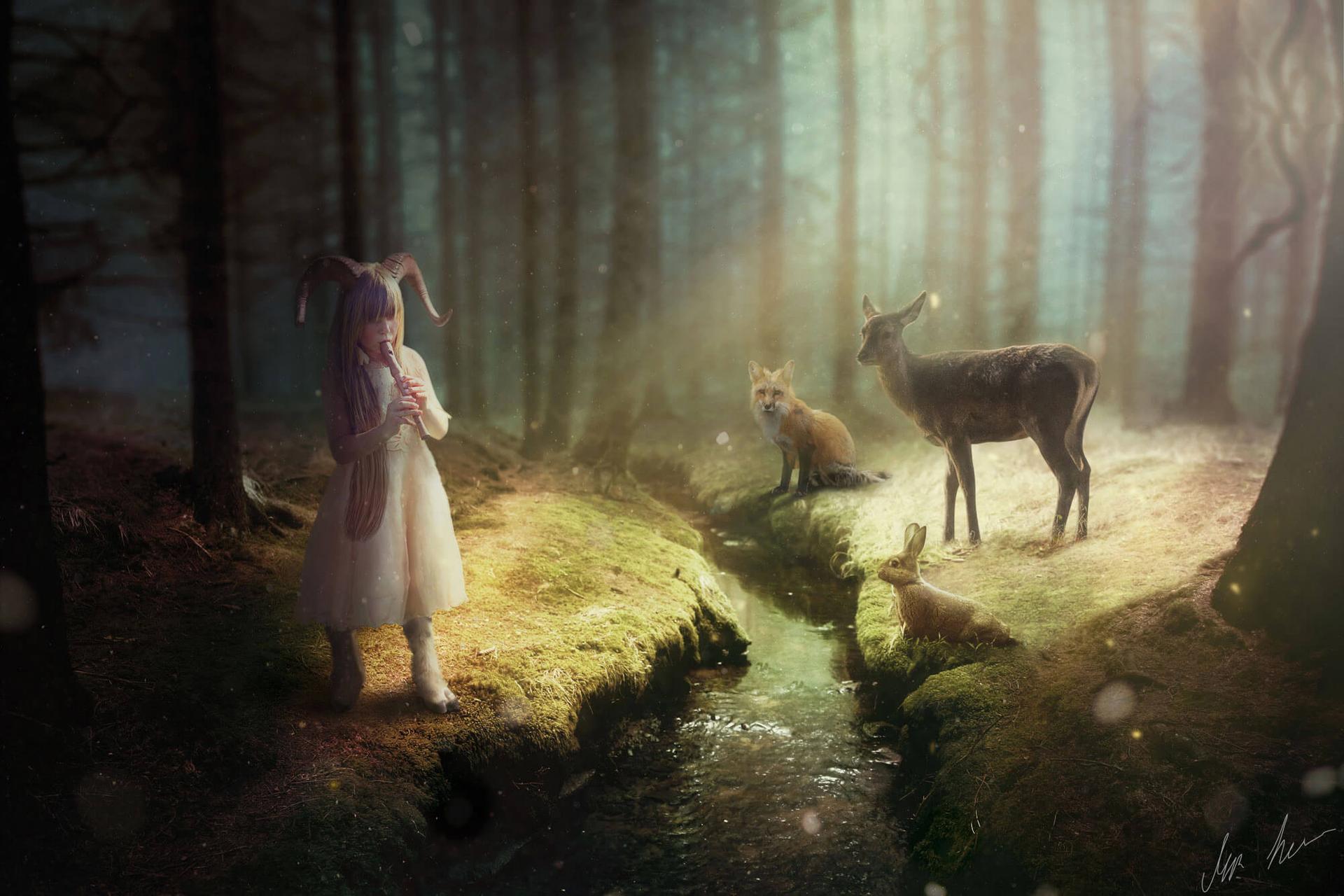 A fantasy art image titled Pan's Daughter